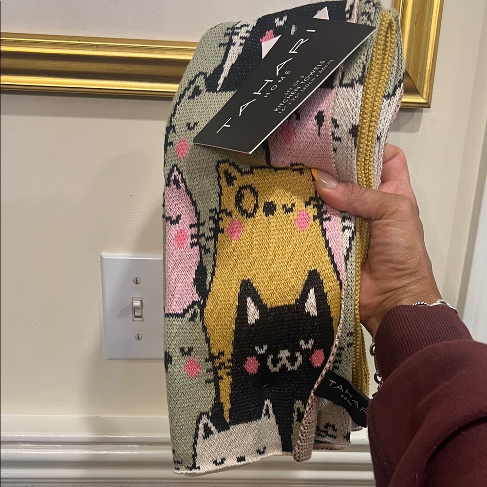 TAHARI Kitchen Cat Towels Patterned Multicolor 🐱
